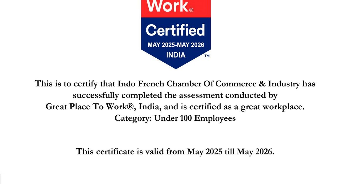 IFCCI certified as a Great Place to Work...