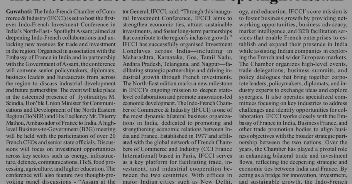 IFCCI hosts first-ever Indo-French inves...